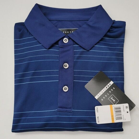 PGA TOUR Men's Stripe Polo Shirt - Picture 2 of 3